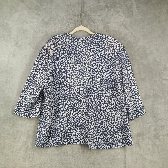 Vintage LYNN DAVIS Set of 2 Blouse + Skirt Floral Knit USA MADE Size 26W Padded - Picture 10 of 14